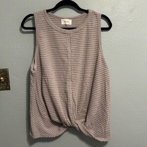 Korye 1X lightweight waffle knit tank with twist